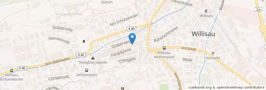 Mapa de ubicacion de La Strada en İsviçre, Luzern, Willisau.