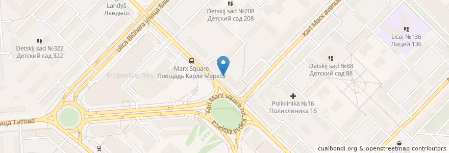 Mapa de ubicacion de Кофе Хаус en روسيا, Сибирский Федеральный Округ, نوفوسيبيرسك أوبلاست, Городской Округ Новосибирск.