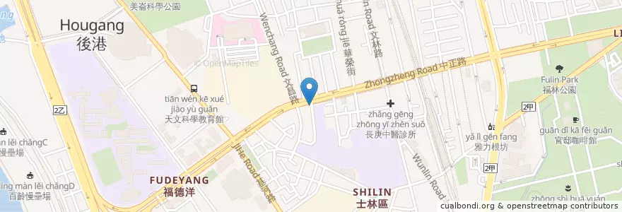 Mapa de ubicacion de 肯德基 en 臺灣, 新北市, 臺北市, 士林區.