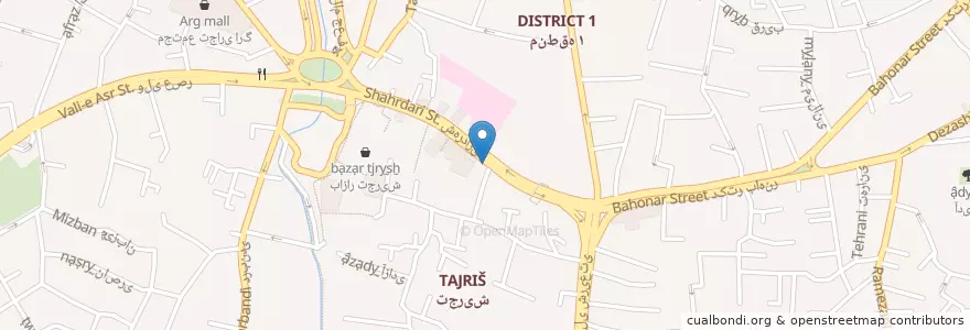 Mapa de ubicacion de بانک تجارت en Iran, Teheran, شهرستان شمیرانات, Teheran, بخش رودبار قصران.