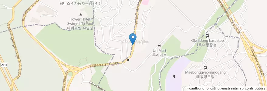 Mapa de ubicacion de Chicken94 en 대한민국, 서울, 중구, 약수동.