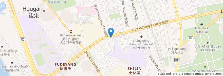 Mapa de ubicacion de 三番海苔飯捲 en تایوان, 新北市, تایپه, 士林區.