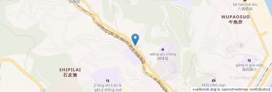 Mapa de ubicacion de 西定市場 en 타이완, 타이완성, 지룽 시, 중산 구.