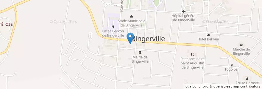 Mapa de ubicacion de Direction Technique de la Mairie de Bingerville en Fildişi Sahili, Abican, Bingerville.