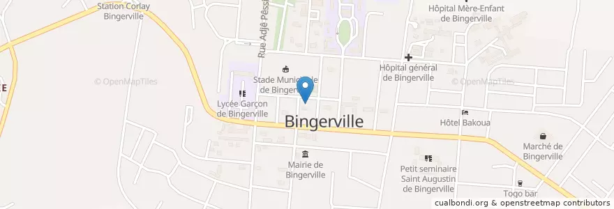 Mapa de ubicacion de Commissariat de Police de Bingerville en Côte D’Ivoire, Abidjan, Bingerville.