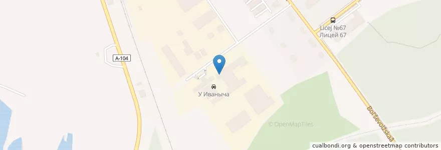 Mapa de ubicacion de Столовая РАТА en روسيا, Центральный Федеральный Округ, محافظة موسكو, Городской Округ Дубна.