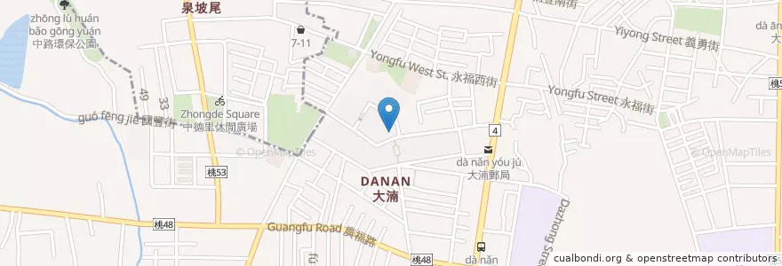 Mapa de ubicacion de 陸光社區活動中心 en 臺灣, 桃園市, 八德區.
