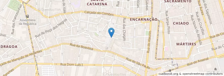Mapa de ubicacion de Estrela da Bica en Португалия, Área Metropolitana De Lisboa, Лиссабон, Grande Lisboa, Лиссабон, Misericórdia.