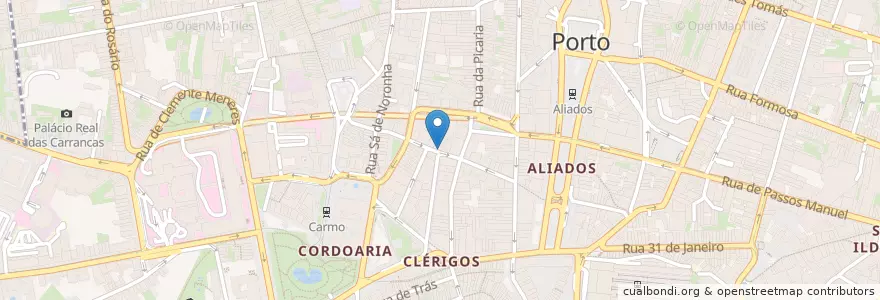 Mapa de ubicacion de Pizza & Drinks en ポルトガル, ノルテ, Área Metropolitana Do Porto, Porto, Porto, Cedofeita, Santo Ildefonso, Sé, Miragaia, São Nicolau E Vitória.