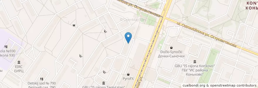 Mapa de ubicacion de Chromolab en Rusia, Distrito Federal Central, Москва, Юго-Западный Административный Округ, Район Тёплый Стан.