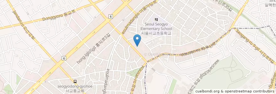 Mapa de ubicacion de Subway en Corea Del Sud, Seul, 마포구, 서교동.