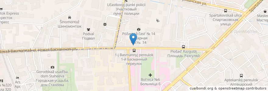 Mapa de ubicacion de Огни Москвы en Россия, Центральный Федеральный Округ, Москва, Центральный Административный Округ, Басманный Район.