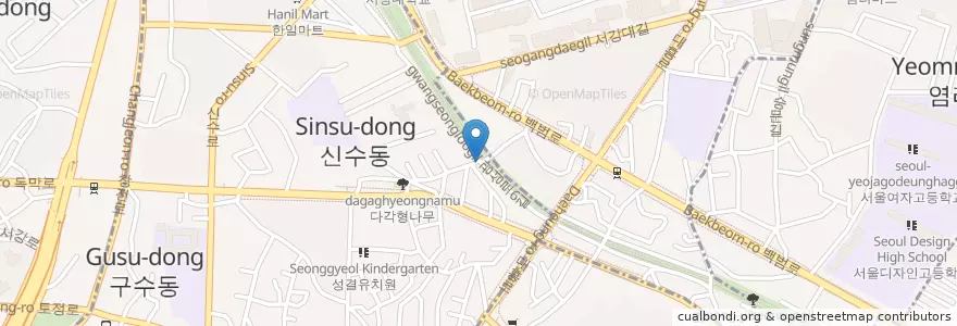 Mapa de ubicacion de 오복 즉석떡볶이 en Zuid-Korea, Seoel, 마포구.