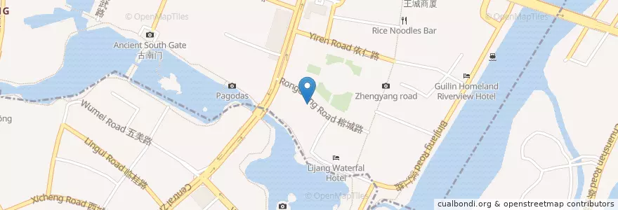 Mapa de ubicacion de Bank of China en China, Guangxi, Guilin, Xiufeng District.