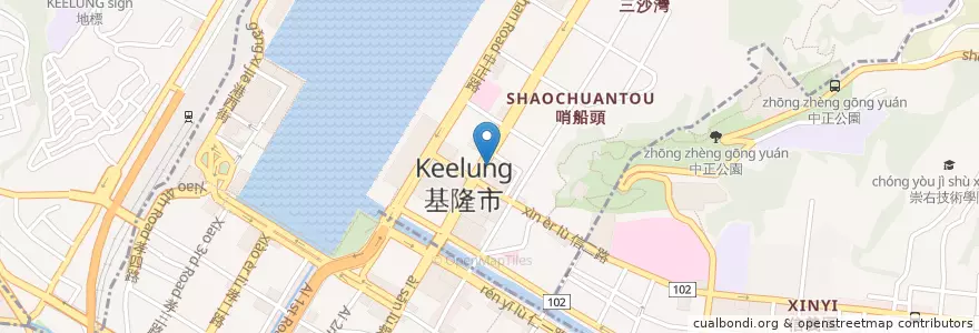 Mapa de ubicacion de 臺灣土地銀行 en Tayvan, 臺灣省, 基隆市, 仁愛區, 中正區.