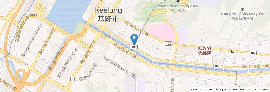 Mapa de ubicacion de 中國信託商業銀行 en Taiwán, Provincia De Taiwán, 基隆市, 仁愛區.