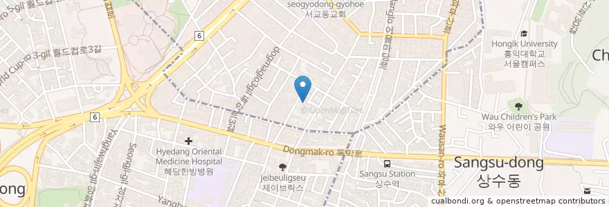 Mapa de ubicacion de 야마뜨 en Corea Del Sur, Seúl, 마포구, 합정동.