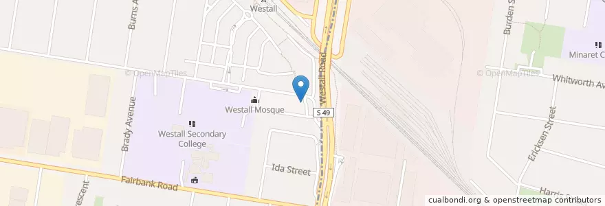 Mapa de ubicacion de Westall Post Office en オーストラリア, ビクトリア, City Of Greater Dandenong.