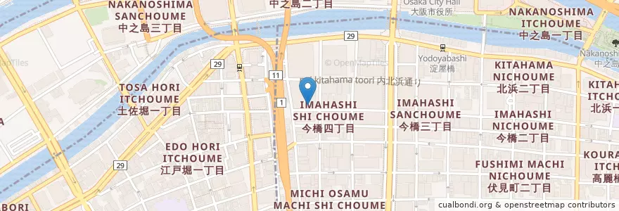 Mapa de ubicacion de シアトルズベストコーヒー淀屋橋住友ビル店 (Seattle's Best Coffee) en Japan, Präfektur Osaka, 大阪市, 中央区, 北区.