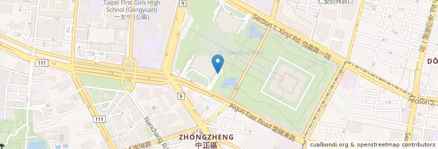 Mapa de ubicacion de 地下停車場 en Taiwan, 新北市, Taipei, 中正區.