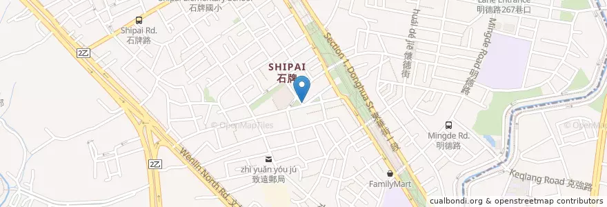 Mapa de ubicacion de 第二家鹽酥雞 en 타이완, 신베이 시, 타이베이시, 베이터우 구.