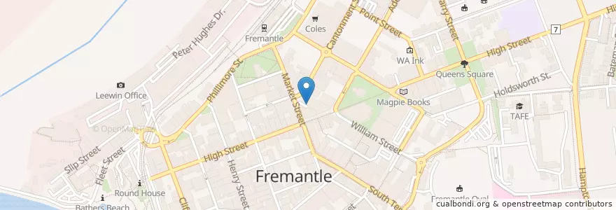 Mapa de ubicacion de Hush en Australia, Western Australia, City Of Fremantle.