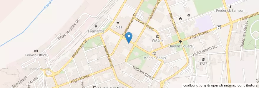 Mapa de ubicacion de Westpac Branch + ATM en Australië, West-Australië, City Of Fremantle.