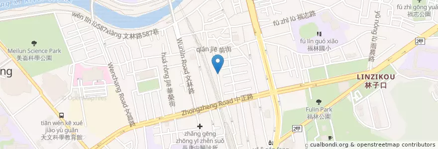 Mapa de ubicacion de 熊吞日式炭火燒肉胴飯 en تایوان, 新北市, تایپه, 士林區.