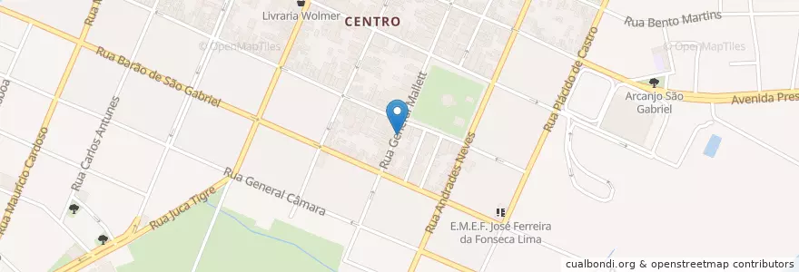 Mapa de ubicacion de Restaurante Costelão en ブラジル, 南部地域, リオグランデ・ド・スル, Região Geográfica Intermediária De Santa Maria, Região Geográfica Imediata De São Gabriel - Caçapava Do Sul, São Gabriel.