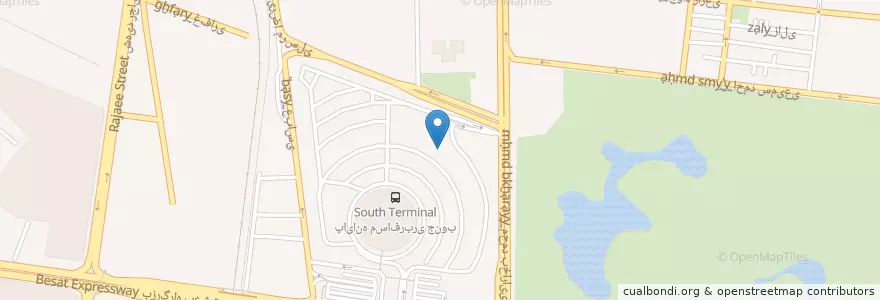 Mapa de ubicacion de کلانتری ۲۰۸ پایانه جنوب en Iran, Téhéran, شهرستان تهران, Téhéran, بخش مرکزی شهرستان تهران.