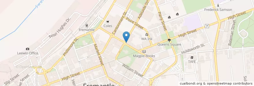 Mapa de ubicacion de Little Grumpy’s en Australia, Western Australia, City Of Fremantle.