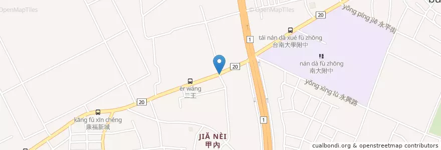 Mapa de ubicacion de 永和四海豆漿 en Taiwan, 臺南市, 永康區.