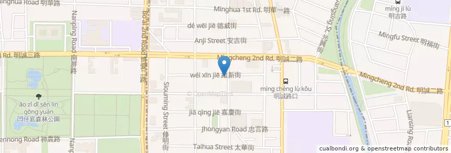 Mapa de ubicacion de 好運南洋吐司 en Taiwán, Kaohsiung, 三民區, 左營區.