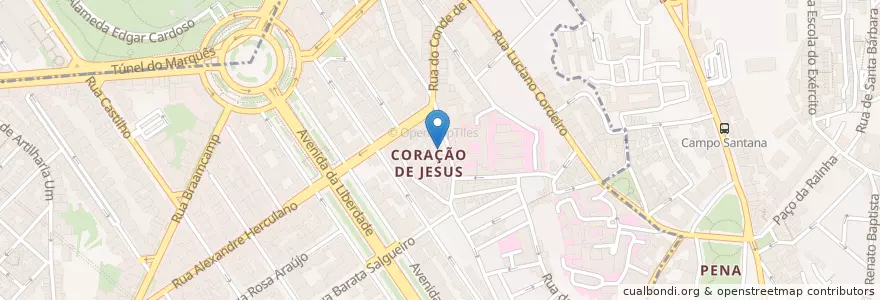 Mapa de ubicacion de Instituto Cervantes en ポルトガル, Área Metropolitana De Lisboa, Lisboa, Grande Lisboa, リスボン, Santo António.