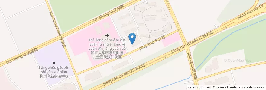 Mapa de ubicacion de 德克士 en 中国, 浙江省, 杭州市, 滨江区, 长河街道.
