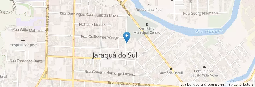 Mapa de ubicacion de Clínica de Anestesiologia en 巴西, 南部, 圣卡塔琳娜, Região Geográfica Intermediária De Joinville, Microrregião De Joinville, Jaraguá Do Sul.