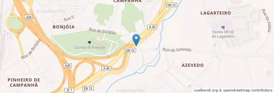 Mapa de ubicacion de Alminhas de Azevedo en البرتغال, المنطقة الشمالية (البرتغال), Área Metropolitana Do Porto, بورتو, بورتو, Campanhã.