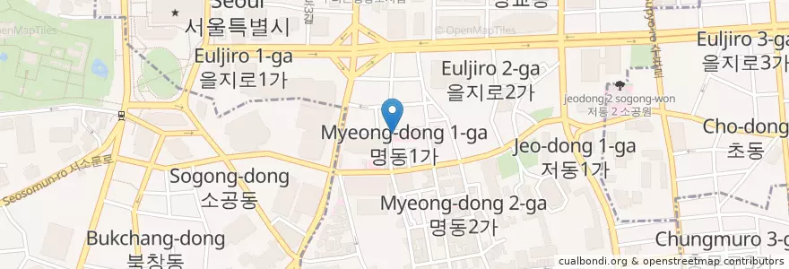 Mapa de ubicacion de K PUB en Coreia Do Sul, Seul, 명동.