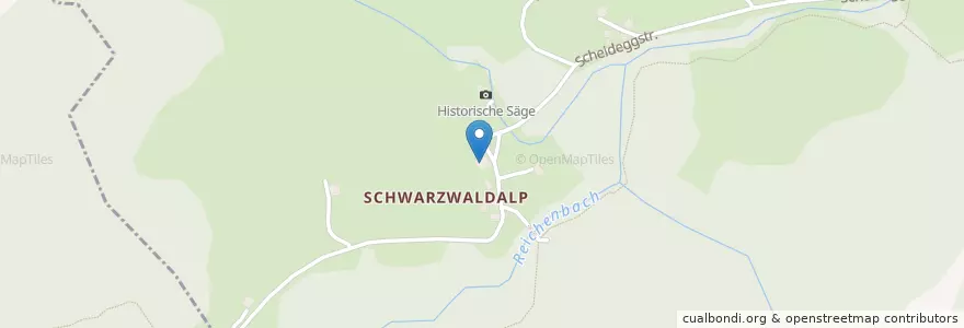 Mapa de ubicacion de Schwarzwaldalp en Suíça, Berna, Verwaltungsregion Oberland, Verwaltungskreis Interlaken-Oberhasli, Meiringen.