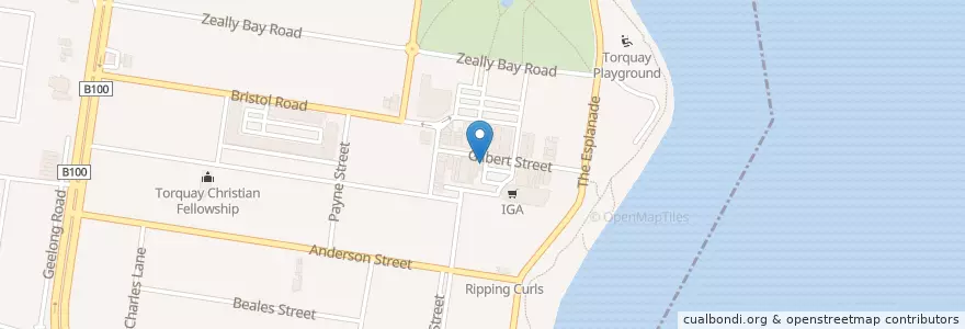 Mapa de ubicacion de ANZ en Australia, Victoria, Surf Coast Shire.