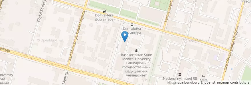 Mapa de ubicacion de Столовая БГМУ en Россия, Приволжский Федеральный Округ, Башкортостан, Городской Округ Уфа.
