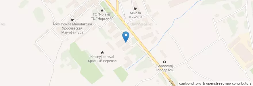 Mapa de ubicacion de Красный Перевал-1 en Russland, Föderationskreis Zentralrussland, Oblast Jaroslawl, Ярославский Район, Городской Округ Ярославль.