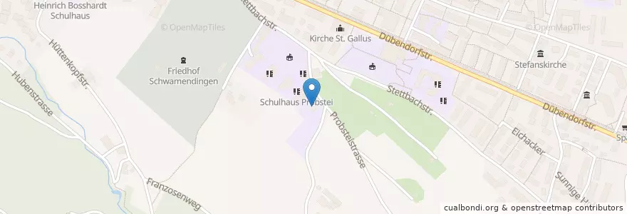 Mapa de ubicacion de Kindergarten Probstei I en Switzerland, Zurich, District Zurich, Zurich.