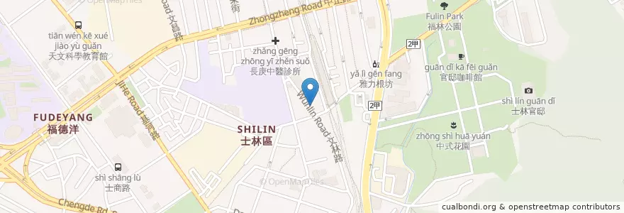 Mapa de ubicacion de 池上便當 en تایوان, 新北市, تایپه, 士林區.