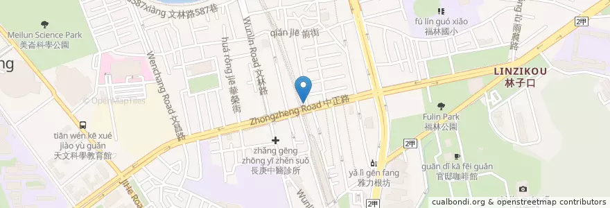 Mapa de ubicacion de 愛齒牙科 en 타이완, 신베이 시, 타이베이시, 스린 구.