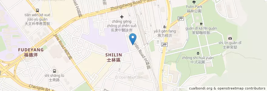 Mapa de ubicacion de 山木居酒屋 en 臺灣, 新北市, 臺北市, 士林區.
