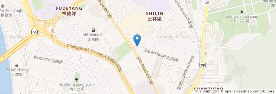 Mapa de ubicacion de 比臉大雞排 en 臺灣, 新北市, 臺北市, 士林區.