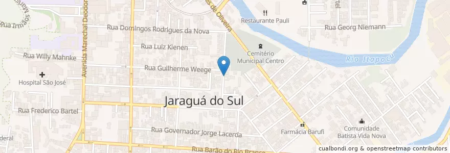 Mapa de ubicacion de Cassia Biron en 巴西, 南部, 圣卡塔琳娜, Região Geográfica Intermediária De Joinville, Microrregião De Joinville, Jaraguá Do Sul.