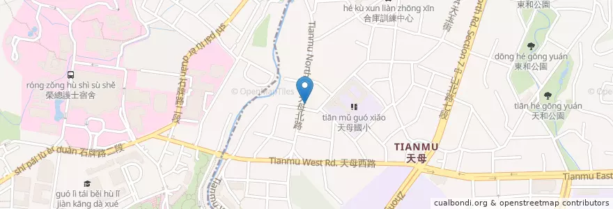 Mapa de ubicacion de 藍白小鎮 en Taiwan, Nuova Taipei, Taipei, Distretto Di Beitou.