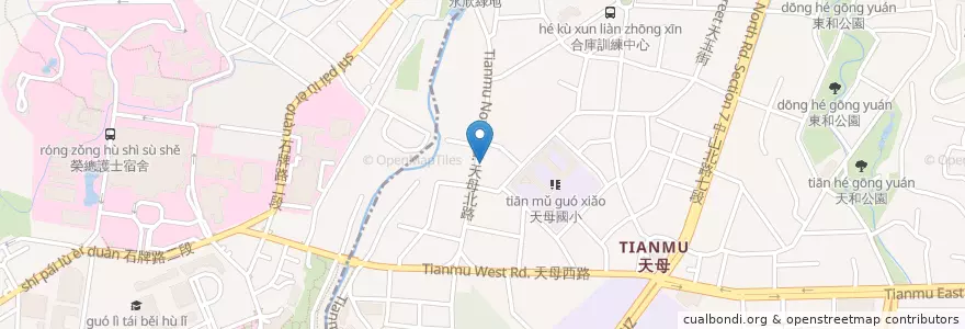 Mapa de ubicacion de 天棧鍋物 en تایوان, 新北市, تایپه, 北投區.